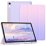 Fintie Hülle für Samsung Galaxy Tab S9 FE 10.9 Zoll/Tablet S9 11 Zoll 2023 mit Stifthalter, Ultradünn Schutzhülle mit Translucent Rückseite Cover und Auto Schlaf/Wach Funktion, Fantasie Ombre