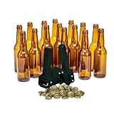 Brew Monkey® Flaschen Set | 13 Bierflaschen, Kronenverkorker und 30 Kronkorken | Leere Bierflaschen für ein Bierbrauset | Verschlussgerät | Doppelhebel Verschlußset