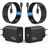 45W Ladegerät USB C Schnellladekabel für Samsung Galaxy S25 Ultra S24 S23 S22 FE 5G A56 A55 A54 A36 A25 A16, Note, Tab S8 S9, Ladekabel Super Fast Charger Schnelladegerät mit 2M Typ C Kabel, 2-Pack