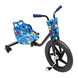 Kinder Dreirad Tret Roller für Kinder ab 6 Jahren bis 80kg, Tretroller Tretauto Kinderfahrzeug Pedal Gokart Blau