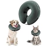 panemy Aufblasbare Halskrause Hund & Halskrause Katze, Halskrause Hund mit Verstellbarem Klettverschluss, Hunde Halskrause für Operationen oder Wundheilung, Anti-Beißen, Anti-Lecken (Grau, XS)
