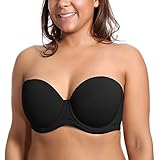 DELIMIRA Damen Trägerloser BH - Bügel BH mit geformte Cups Schwarz 85C