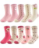 Kyopp 10 Paar Socken Kinder Mädchen 33-37 Funny Socken Rosa Lustig Animals Cotton Socken mit motiv Socks 33-37