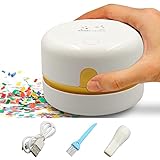 HELIAN Mini Staubsauger Kreativ Handstaubsauger Tischstaubsauger Autostaubsauger Akkustaubsauger, USB Wiederaufladbar, hohe Saugkraft, Mini Deskop Staub Reiniger für Desktop und Haushalt (Weiß)
