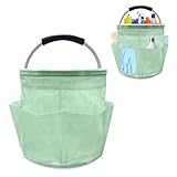 Putzmittel Organizer, Tragbarer Organizer mit Griff Putzmittel Putz Organizer mit 6 Taschen für Utensilien Reinigungs Caddy Tragbar, Wasserdicht und Faltbar, für Geräte, Putzutensilien (Grün-1)