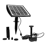 Hemobllo Solarbetriebener Gartenbrunnen mit Solarpumpe Leiser Outdoor Springbrunnen für Teiche und Gartendekoration Energiesparendes Wasserspiel für Terrasse und Rasen