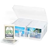 Lifewit Foto Aufbewahrungsbox mit 18 PCS innere Fotohalter, Fotobox 10,1 x 15,2 cm, durchsichtige Fotoboxen zur Aufbewahrung, Foto Organizer Box aus Kunststoff für Saatgut Karten Handwerk Aufkleber