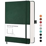 RETTACY Notizbuch A5 Dotted - Bullet journal mit 320 nummerierten Seiten, 1 Innentasche und Hardcover für Schule, Büro, Künstler Schreiben/Zeichnen, 14,5 x 21 cm