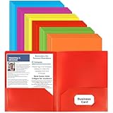 MUMQAQ Kunststoff-Ordner mit Taschen, Papiermappen, Kunststoff-Taschen-Ordner, 6 Farben, strapazierfähig, für Business