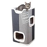 TRIXIE Moderner Kratzturm für Katzen 'Cat Tower Jorge, 40 x 40 x 78 cm, anthrazit/lichtgrau/grau'- 44957