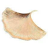 GLEAVI Tragbares Schmuckkästchen Ginkgoblatt Design Aufbewahrungsschale aus Langlebigem Material Schmuckhalter für Zuhause und Reisen