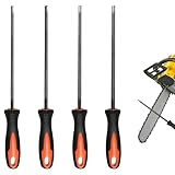 Aweisile Feile für Kettensäge 4 Stück Kettensägefeile Feilen Kettensäge Kettensäge Feilen Feilen Set mit Griff Feile Kettensäge Rundfeilen für Kettensägen 3,2 mm/4,0 mm/4,8 mm/5,5 mm für Kettensägen