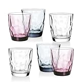 Sahm Diamond Becher Set 6 tlg 30,5cl - Premium Trinkgläser Set Mischkarton mit 3 Farben à 2 Gläser - Stilvolle Wasser- und Saftgläser - Farbenfrohe und stilvolle Trinkbecher