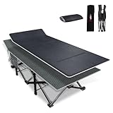 Peirhw Campingbett feldbett klappbar, Faltbar Gästebett bis 200 kg für, Klappbett mit Matratze, extra breite Campingbett leichte tragbare Tasche Liege Reise bequem