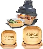 Backpapier für Heißluftfritteuse, 200 Stück Heißluftfritteuse Air Fryer Backpapier Airfryer Zubehör, Antihaft Wasserdicht Ölfest Pergamentpapier Liner für Bratpfanne Ofen Mikrowelle(3-8L)