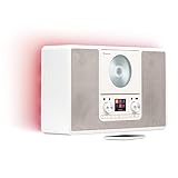 auna Radio, DAB Radio mit CD Player zur Wandmontage, DAB Plus Radio mit Bluetooth, DAB/DAB+/FM Radio, Küchenradio mit TFT Display, MP3, Streaming, Digitalradio Klein, Radio mit Wecker & Fernbedienung