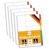 perfect line • Ordner-Register DIN-A4, 6-teilig, 5er Set, Karton, MADE IN GERMANY