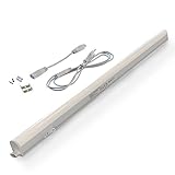BRILONER - LED Leiste mit Ein/Aus-Schalter, neutralweiße Lichtfarbe, inkl. Steckerkabel, Unterbauleuchte Küche, LED Lichtleiste Küche, Schrankbeleuchtung, Küchenlampe, LED Lampe, 58,5x2,2x3 cm, Weiß