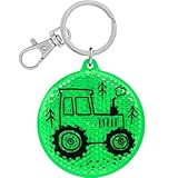 GRUSS & CO Reflektor Motiv Traktor | Runder Anhänger mit Schlüsselring und Karabinerverschluss, Schlüsselanhänger auf Headercard, Reflektoranhänger | Kindergeburtstag, Geschenk, Schulstart | 70144