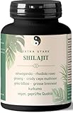 Shilajit Kapseln mit Ashwagandha, Rhodiola Rosea - Rosenwurz, Ginseng, Cordyceps Mushroom, Ginkgo Biloba, Große Brennnesselwurzel, Kurkuma, 120 Stück, vegan