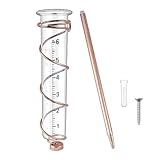 Niederschlagsmesser mit Erdspieß, Regenmesser für Garten Frostsicher mit 17 übersichtlichen Skalen Garten Regenmesser Wetterstation Glas Messbecher Geeignet für Garten- und Terrassengestaltung