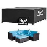 PATWING Gartenmöbel Abdeckung,600D Oxford Gewebe Abdeckhauben für Möbelsets,asserdicht,Winddicht,UV-Beständiges Abdeckung Gartenmöbel Winterfest für Sitzgruppe Gartentisc (242*160*100cm)