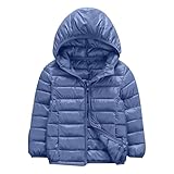 Mädchen Jungen Down Hoody, Kurze Leichte Daunenjacke Daunenmantel Mit Kapuzen Warme Winterjacke Outdoor Steppjacke Daunenmantel Winddicht Übergangsjacke für Mädchen Jungen Gepolsterte Jacke
