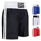 Farabi Sports Pro Boxshorts für Boxtraining Punching Sparring Fitness Gym MMA Muay Thai Kickboxshorts (Large, Black)