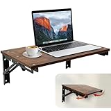 GHWMYD Wandregal Holz, Klapptisch für Kleine Räume, Faltbar Schweberegal für Büro, Wohnzimmer, Schlafzimmer, Küche, Büro, Retro Dekorativ Regale für Wände mit Schwerlast Klappkonsole, 40x30cm