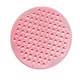 VSUSN Duschmatte rutschfest, 55 cm Runde Antirutschmatte Dusche mit SaugnäPfen Maschinenwaschbar Duscheinlage rutschfest,Rosa