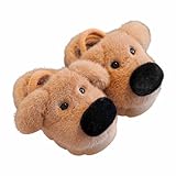 Generisch Plüsch Hausschuhe Mädchen Junge Hund Pantoffeln Gefüttert Warm Tierhausschuhe Winter Hause Schuhe Anti Rutsch Weiche Süße Winterschuhe Flauschig Leicht Slipper