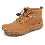 SAGUARO Kinder Barfußschuhe Jungen Mädchen Barfussschuhe Leicht rutschfest Wanderschuhe Atmungsaktiv Weich Trekkingschuhe Flexible Outdoor Traillaufschuhe, Braun, 26 EU