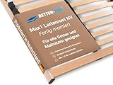 Betten-ABC Max1 Lattenrost, mit 28 Leisten und Mittelzonenverstellung, für alle Matratzen geeignet, Made in Germany, Nicht verstellbar | Fertig montiert, Größe: 90 x 200 cm