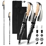 Wanderstöcke Trekkingstöcke Walking Stöcke, Aluminium Wanderstöcke Walking Stöcke Nordic Walking Stöcke - 110-130 cm Klappbar & Ultra-leicht- Damen & Herren Trekkingstöcke mit Gummipuffer