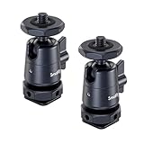 SMALLRIG Mini Ball Head (2er-Pack) mit 1/4'-Schraube und Abnehmbarer Schuhhalterung, 360 Grad drehbarer Aluminium-Stativkopf für Kamerastative, Einbeinstative, Camcorder, max. Belastung 1,5kg - 2948B