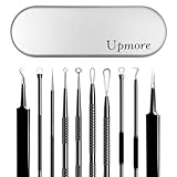 Upmore Mitesserentferner Set aus Edelstahl, 6-teiliges Profi-Werkzeug mit Aufbewahrungsbox - Dermatologisch Getestet, Gegen Pickel, Mitesser & Unreinheiten in Nase & Gesicht