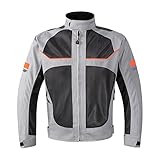 YEJBBUC Motorradjacke, wasserabweisend, für Herren, Damen, Sommer, Grau, Größe XL, Grau, Größe XL, 8