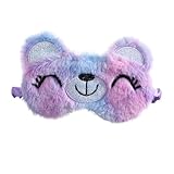 Beavorty Bären-augenmaske Schlafmaske Aus Seide Augenpad Für Die Nacht Beheizte Augenmaske Augenmasken Verdunkelungsrollos Zubehör Für Übernachtungspartys Schlafen Plüsch Violett