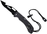 CRESSI Unisex-Adult Chaku Knife Electro Planting Black Tauchermesser, Schwarz/Verzinkte Klinge, Einheitsgröße