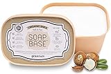 BIO Sheabutter Seifenbasis zum Seifengießen, Glycerinseife, Rohseife zum Gießen, SLS FREI + SLES FREI, 100% Vegan, umweltfreundlich verpackt (1kg Organic Sheabutter)