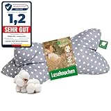 Herbalind NEU Leseknochen Lesekissen Nackenkissen als Buchstütze - 40 x 18 cm Nackenrolle Stützkissen Buchkissen Tabletkissen - 100% Baumwolle, universelles Buch Tablet Kissen - grau