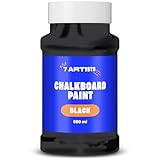 7 Artists Tafelfarbe Schwarz 500 ml Tafellack Ungiftig auf Wasserbasis | Schwarze Farbe für Wand Metall Glas | Tafelfarbe Outdoor & Wand Farbe Innen für Kreideschreiben und Zeichnen