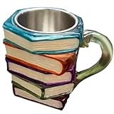 Becher, Motiv: Buch illustriert – Kaffeetasse im 3D-Stil für Liebhaber zum Lesen | Behälter aus Kunstharz, Tee, Milch, heiße Schokolade, originelle für Verliebte, Literatur, ästhetisches