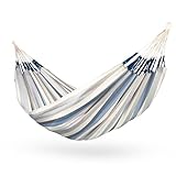 LA SIESTA® - Brisa - Klassische Doppel-Hängematte, handgefertigt in Kolumbien, mit 160 cm Breite für entspannte Momente drinnen und draußen. Blau