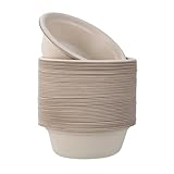 BUCOMTU 50 Stück Einweggeschirr, Einweg Suppenschalen, umweltfreundliche Einwegschalen, Partygeschirr, Biologisch Abbaubar und Kompostierbar, Perfekt für Party und Picknicks (350ML)