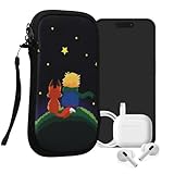 kwmobile Handytasche für Smartphones XXL - 7' - Neopren Handy Tasche Hülle Cover Case Schutzhülle - Junge mit Fuchs Gelb Braun Dunkelblau - 17,7 x 8,5 cm Innenmaße