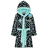 Minecraft Bademantel Kinder Jungen Weicher Fleece Morgenmantel mit Kapuze Badeponcho Creeper Gamer Geschenke für Jungs (9-10 Jahre, Anthrazit)