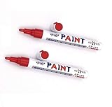 Hallenwerk ROT/RED 2X Stück Reifen Stift Reifenmarker Fahrradreifen Reifenmarkierungsstift Reifenstift Marker Stift wasserfest