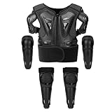 Flkiglm Motorrad Schutz Jacke 5 Bis 12 Jahre 5 Teilig Schutz Für Roller Kinder Mit Knieschützern Ellbogenschützern Und Schutzweste Für Motocross Kinder Für Jedes Terrain Radfahren Skifahren Skaten