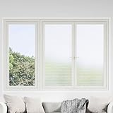 Fensterfolie, Matte Selbstklebende Milchglasfolie PVC Streifen 60 x 2000 cm Fuer Privatsphaere Badezimmer Buero Wohnzimmer Schlafzimmer